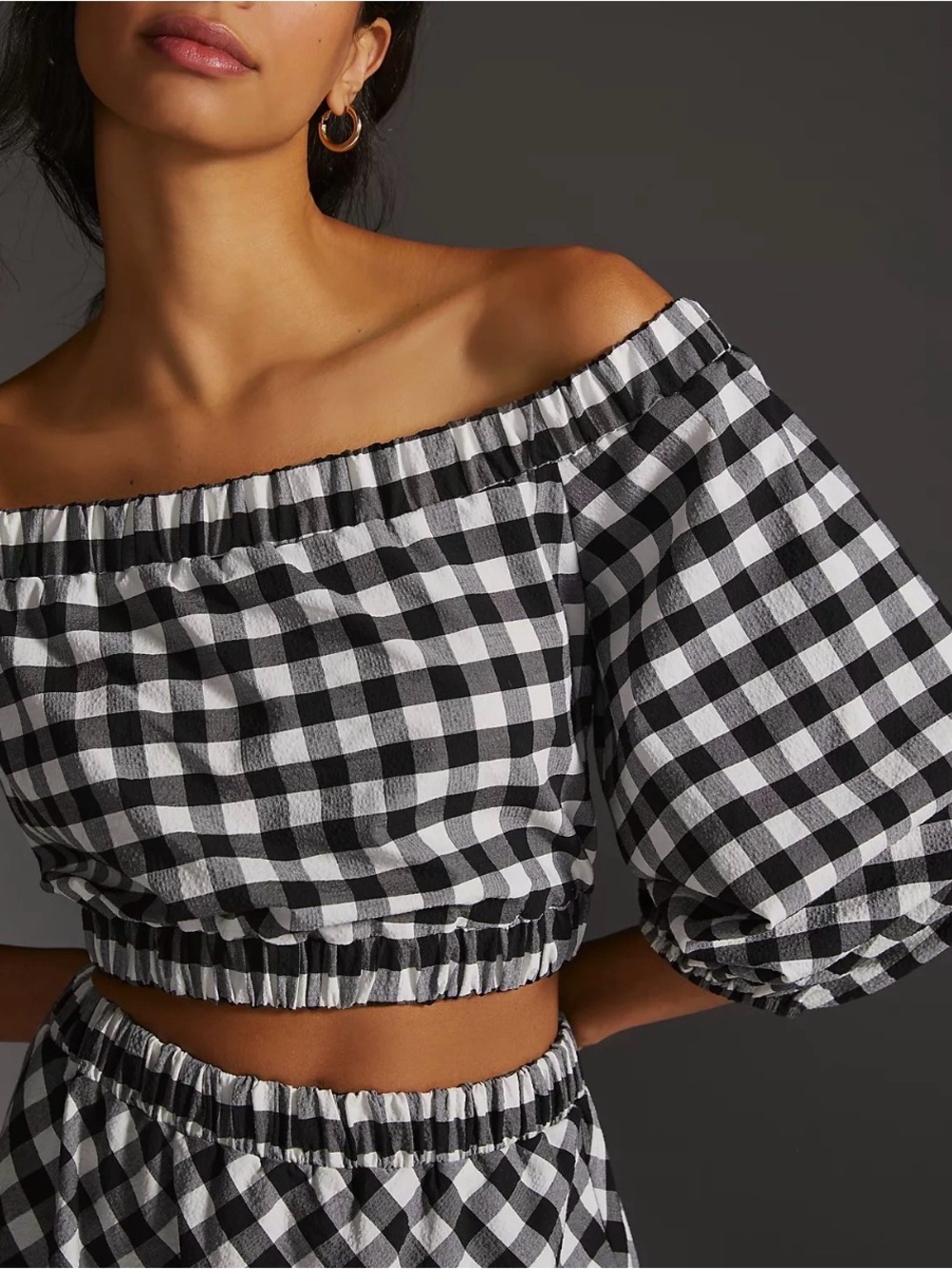 Anthropologie Maeve, Gingham Crop Top